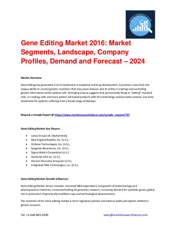 Gene Editing Market Research Report
