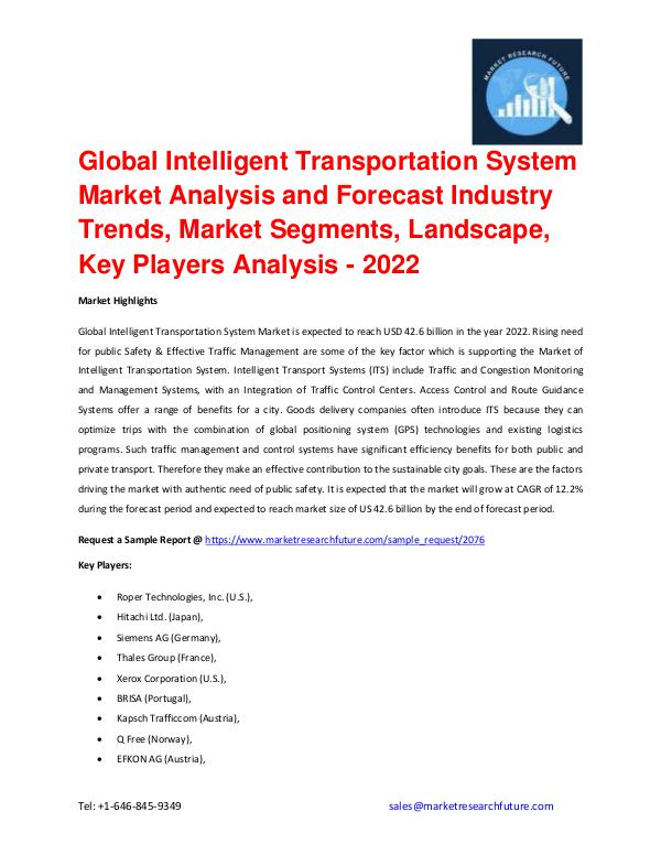 Global Intelligent Transportation System Market An