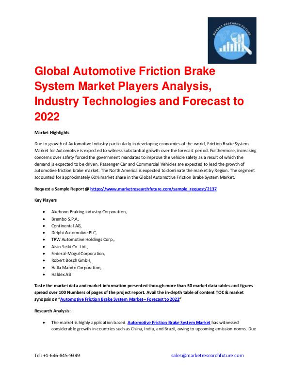 Automotive Friction Brake System Market