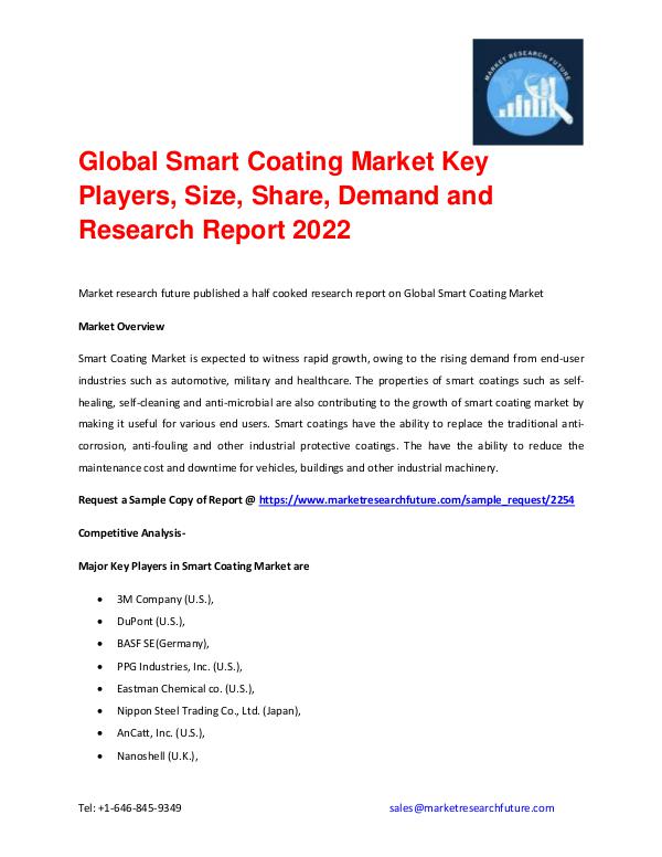 Shrink Sleeve Labels Market 2016 market Share, Regional Analysis and Global Smart Coating Market Industry