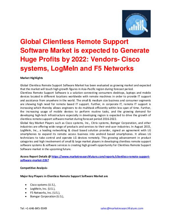 Global Clientless Remote Support Software Market