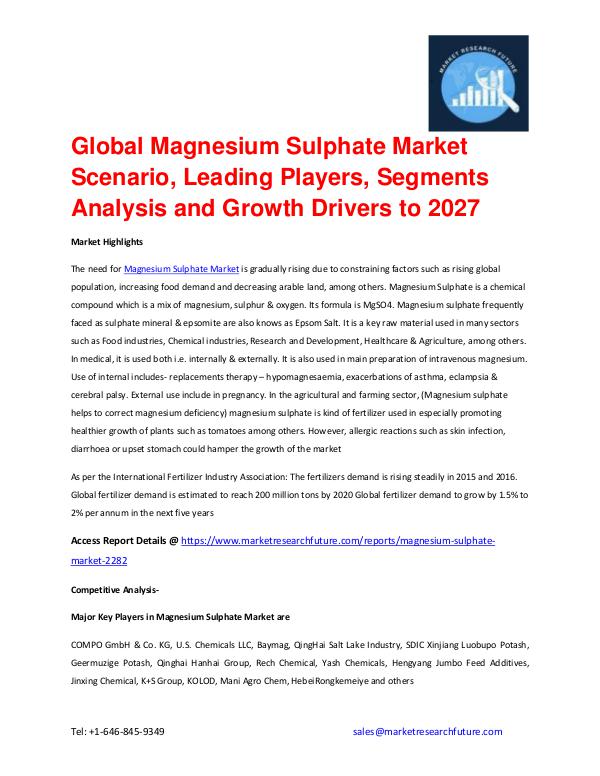 Shrink Sleeve Labels Market 2016 market Share, Regional Analysis and Global Magnesium Sulphate Market