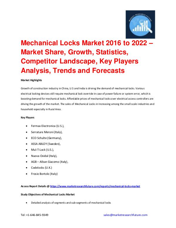 Mechanical Locks Market Analysis