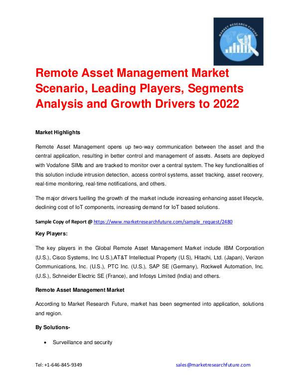 Shrink Sleeve Labels Market 2016 market Share, Regional Analysis and Remote Asset Management Market