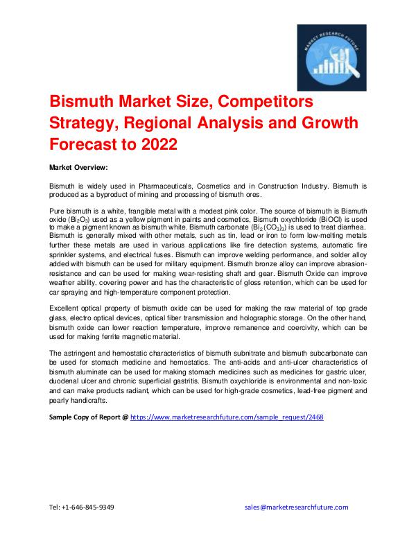 Shrink Sleeve Labels Market 2016 market Share, Regional Analysis and Bismuth Market Information-by Type