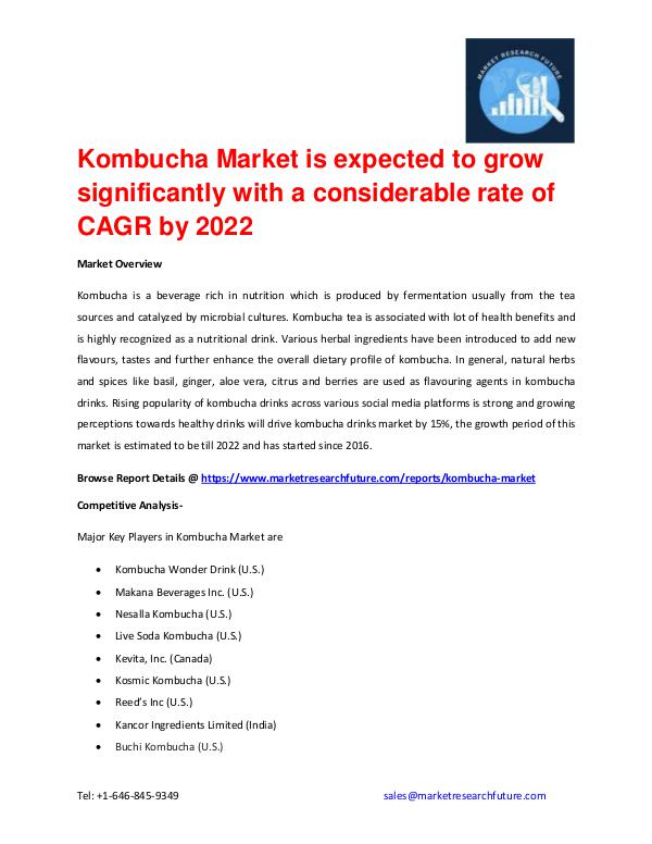 Kombucha Market Set for Rapid Growth and Trend by