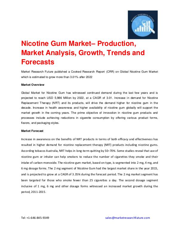 Shrink Sleeve Labels Market 2016 market Share, Regional Analysis and Nicotine Gum Market 2016 to 2022 – Production, Mar