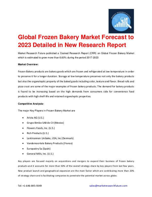 Frozen Bakery Market Projected To Witness a Rapid