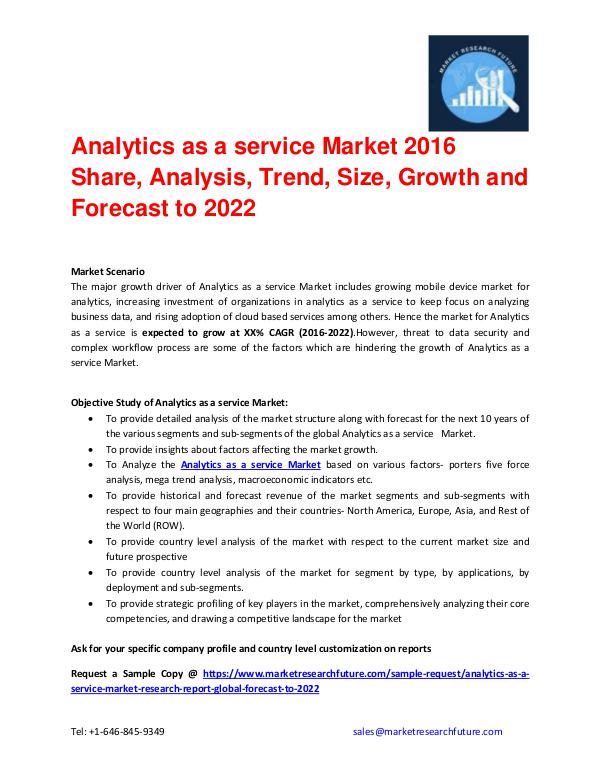 Analytics as a service Market: 2016 World Market