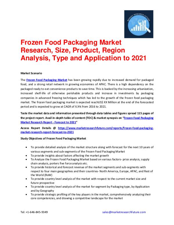 Frozen Food Packaging Market Analysis Report - For