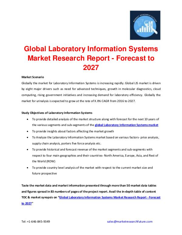 Laboratory Information Systems Market 2016 Share,