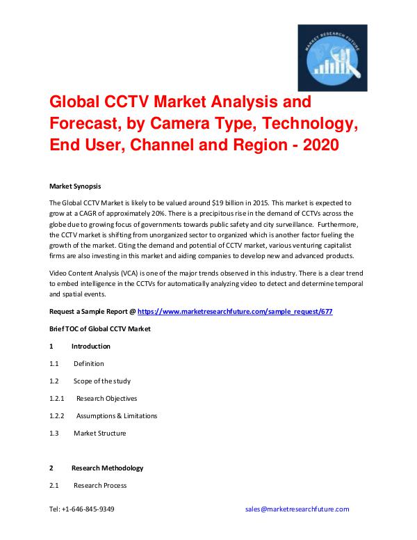 Global CCTV Market Analysis Report - Forecast to 2