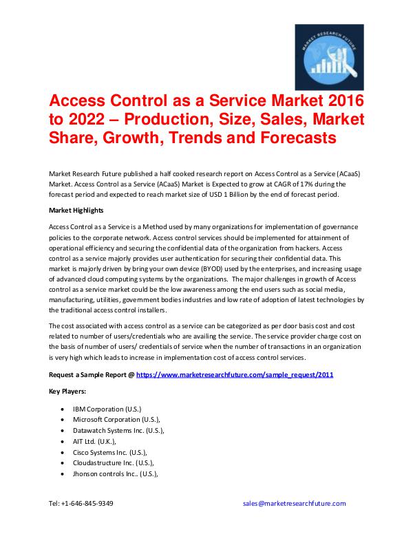 Shrink Sleeve Labels Market 2016 market Share, Regional Analysis and Access Control as a Service Market