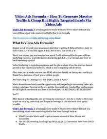 Video Ads Formula review and (COOL) $32400 bonuses