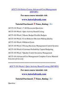 ACCT 434 Course Great Wisdom / tutorialrank.com