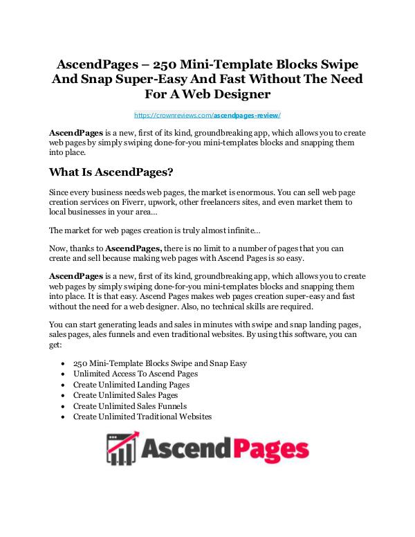 AscendPages Review-AMAZING $32,000 Bonus & Discount AscendPages Review & GIANT Bonus