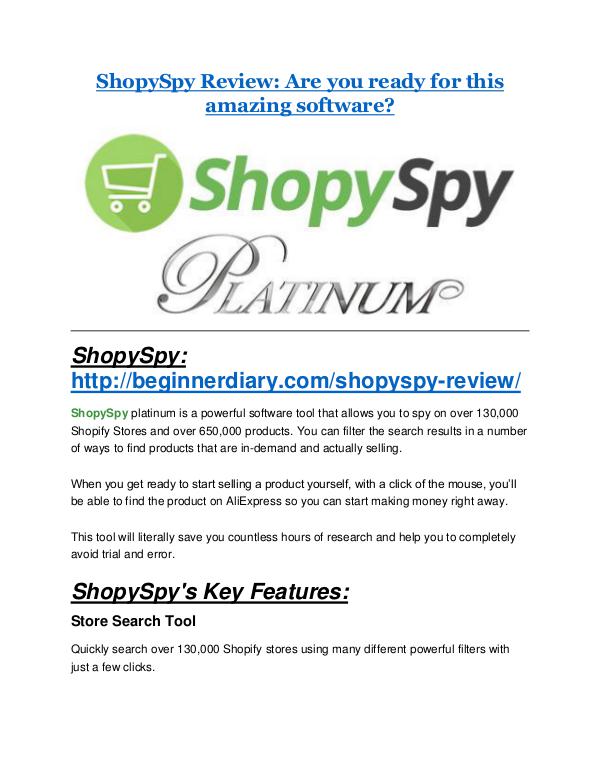 ShopySpy Review-$9700 Bonus & 80% Discount ShopySpy Review & (Secret) $22,300 bonus