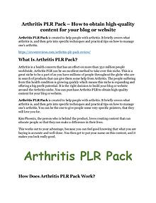 Arthritis PLR Pack Review - MASSIVE $23,800 BONUSES NOW!