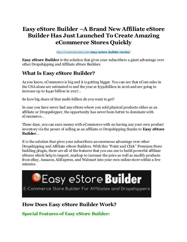Easy eStore Builder review & (GIANT) $24,700 bonus NOW Easy eStore Builder Review