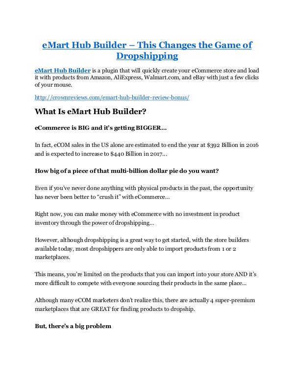 eMart Hub Builder review-SECRETS of eMart Hub Builder and $16800 BONUS eMart Hub Builder review-$26,800 bonus & discount