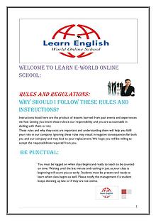 Rules and Regulations - Learn English World Online School