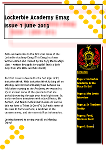 Lockerbie Academy News Release: Induction Week