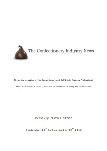 The Confectionery Industry News SEPTEMBER 23 to SEPTEMBER 29, 2013