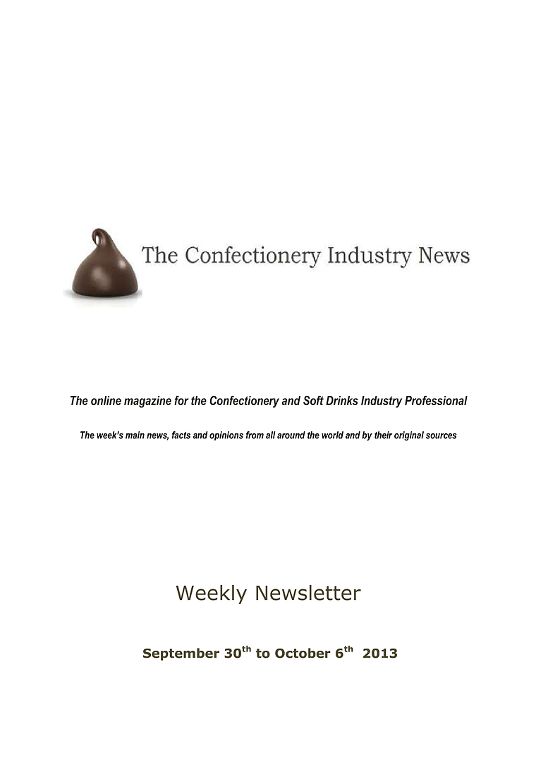 The Confectionery Industry News SEPTEMBER 30 to OCTOBER 6, 2013