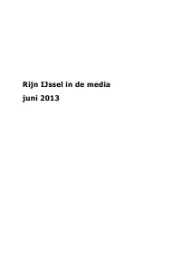 Rijn IJssel in de media juni 2013