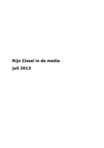 Rijn IJssel in de media juli 2013