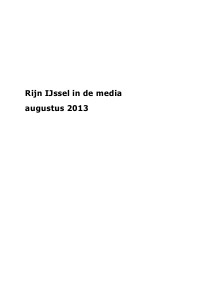 Rijn IJssel in de media augustus 2013