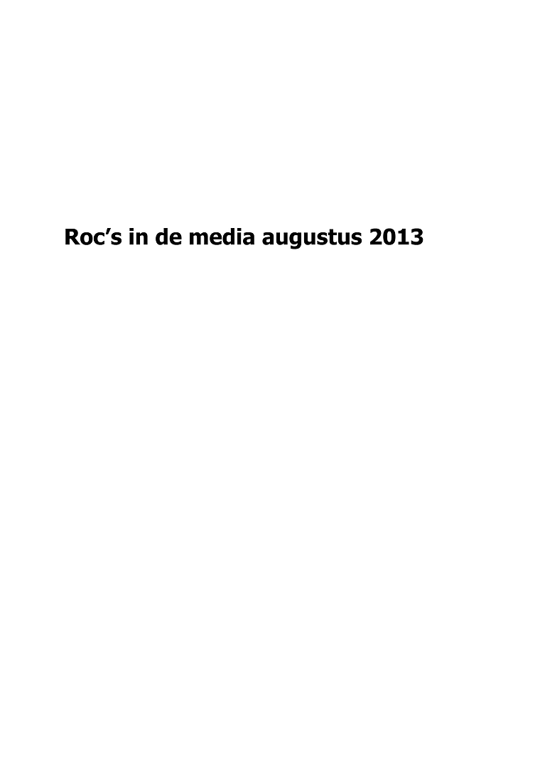 roc's in de media augustus 2013
