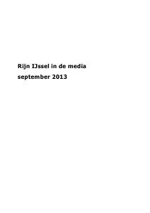 Rijn IJssel in de media september 2013