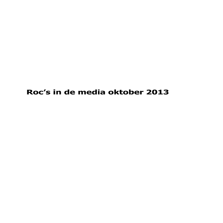 roc's in de media oktober 2013