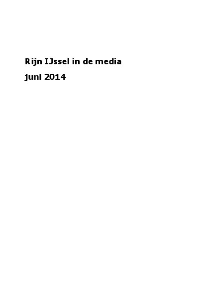 Rijn IJssel in de media juni 2014