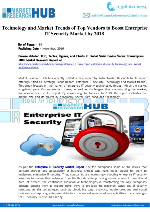 Market Research Report Enterprise IT Security Market Trends Report