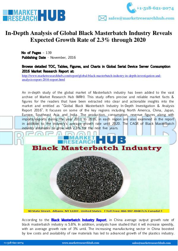 Global Black Masterbatch Industry Market Report