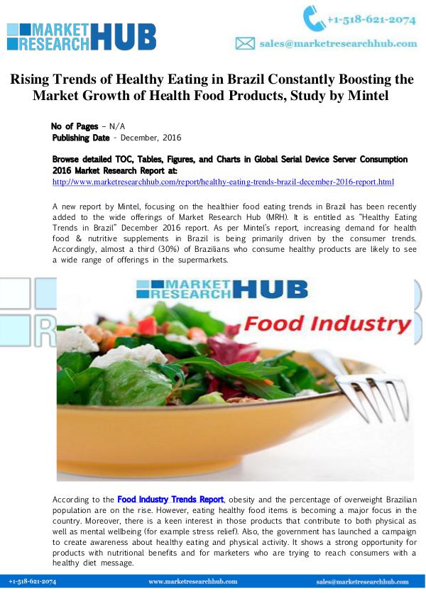 Rising Trends of Healthy Eating in Brazil  Market
