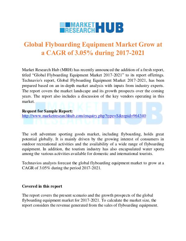 Global Flyboarding Equipment Market Growth Report