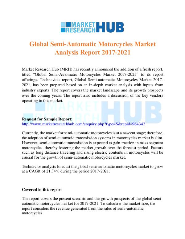 Market Research Report Global Semi-Automatic Motorcycles Market Report