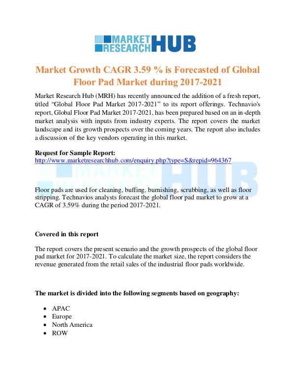 Market Research Report Global Floor Pad Market Research Report 2021