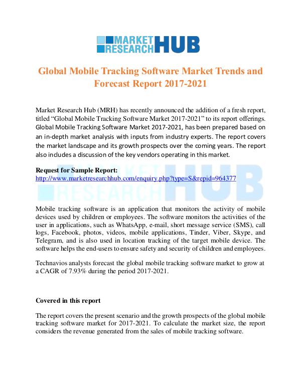 Market Research Report Global Mobile Tracking Software Market Trends