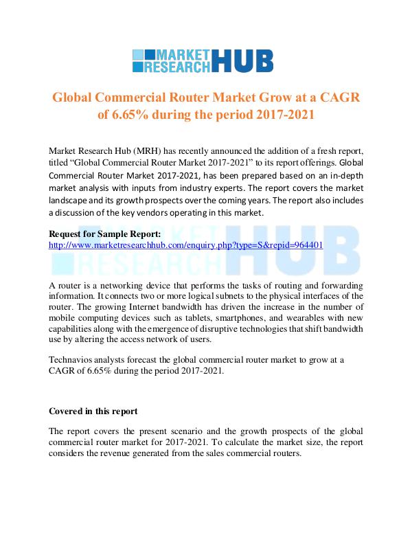 Global Commercial Router Market Growth Report 2021
