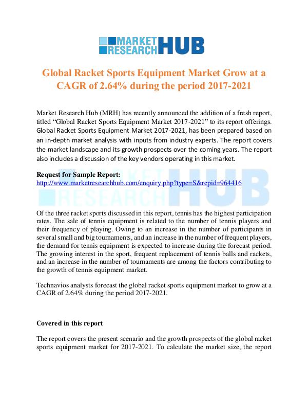 Global Racket Sports Equipment Market GrowthReport