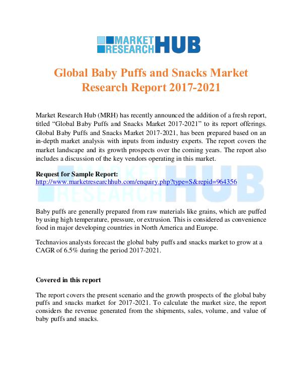 Market Research Report Global Baby Puffs & Snacks Market Research Report
