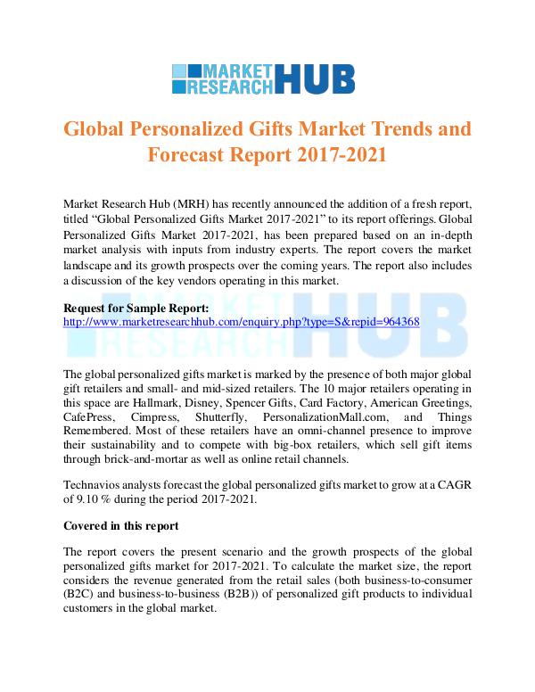 Market Research Report Global Personalized Gifts Market Research Report