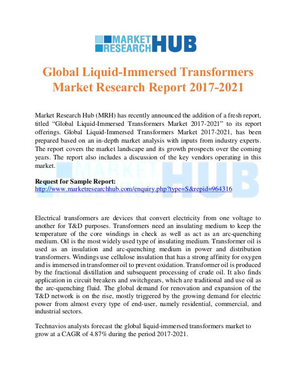 Market Research Report Global Liquid-Immersed Transformers Market Report