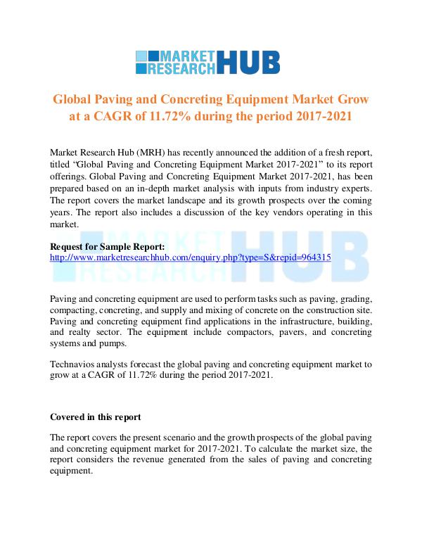 Market Research Report Global Paving & Concreting Equipment Market  Repor