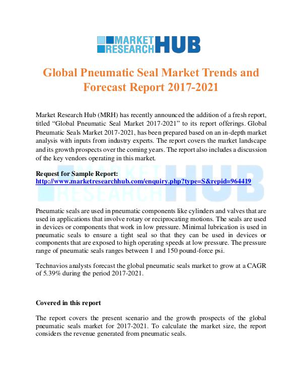 Global Pneumatic Seal Market Trends  Report