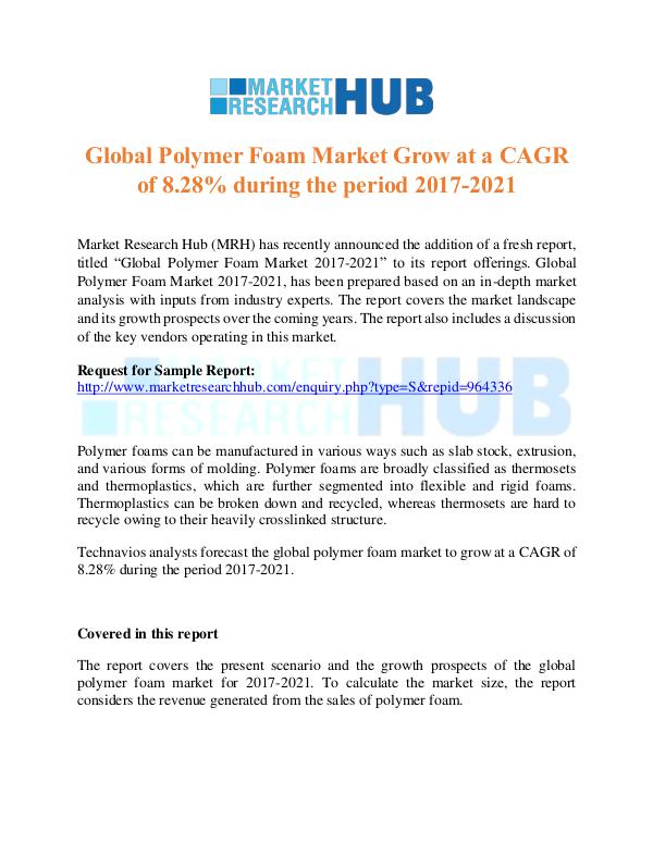 Market Research Report Global Polymer Foam Market Research Report